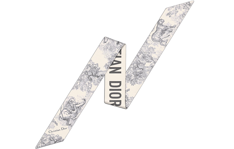 Dior DIORIVIERA Mitzah Toile de Jouy Silk Scarf Unisex Grey 94TOJ106I600-C818
