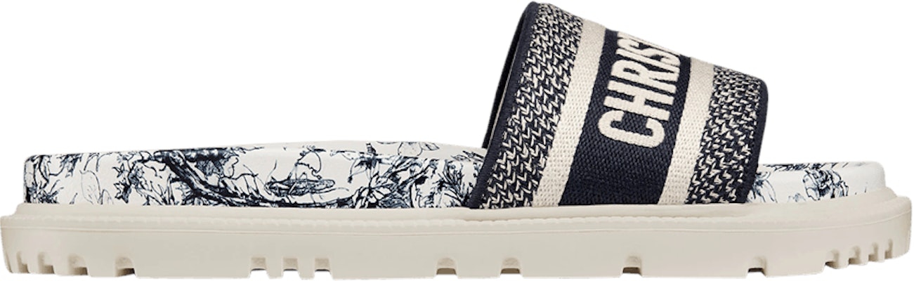 (Women) Dior DWay Slide 'Toile de Jouy Flowers Embroidered - Deep Blue' KCQ550FLJ-S36W Buy (Women) Dior DWay Slide 'Toile de Jouy Flowers Embroidered - Deep Blue' KCQ550FLJ-S36W