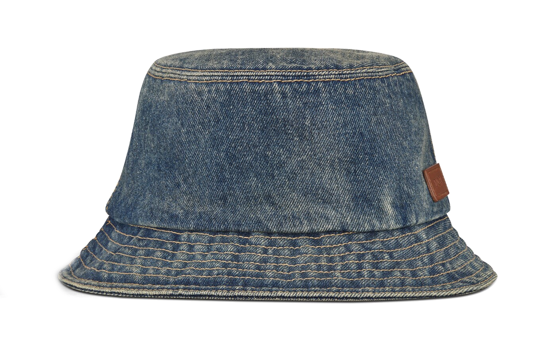 DIOR Embossed Leather Tag Bucket Hat Blue . 293C906R340X_C581