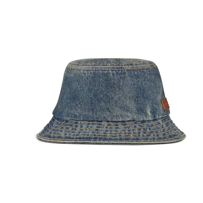 DIOR Embossed Leather Tag Bucket Hat Blue . 293C906R340X_C581