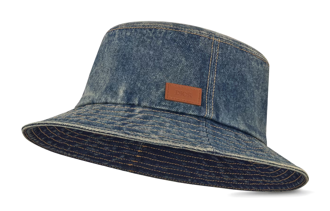 Lookbook DIOR Topi Baldi Kulit Timbul Tag Biru. 293C906R340X_C581