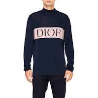 DIOR Sweater Cashmere Bordir Navy Blue. 943M667AT051-584 Shop DIOR Sweater Cashmere Bordir Navy Blue. 943M667AT051-584