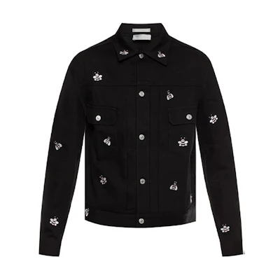 DIOR Embroidered Bee Collar Jacket Black Menswear 923C443W9393-984