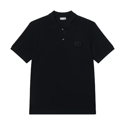 Dior Embroidered Button-Up Polo Shirt for Men Black 013J800A0373-C989