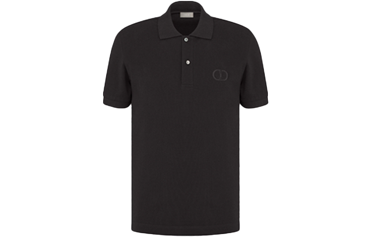 Order Dior Baju Polo Lelaki Hitam Berbutang Sulaman 013J800A0373-C989