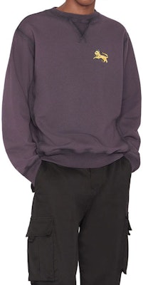 DIOR Embroidered Lion Pullover Casual Long-Sleeve Sweatshirt Light Purple 143J687B0531-C340 Lookbook DIOR Embroidered Lion Pullover Casual Long-Sleeve Sweatshirt Light Purple 143J687B0531-C340