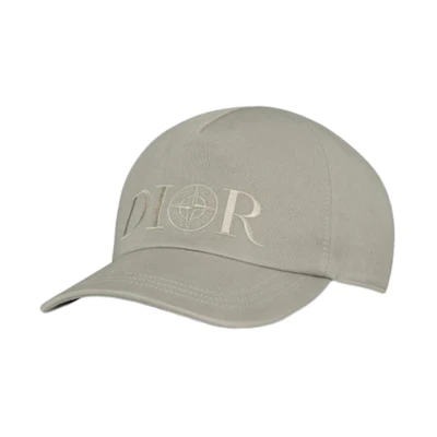 DIOR Embroidered Logo Cotton Baseball Cap Beige Unisex Couple Style 483C901G6144_C800