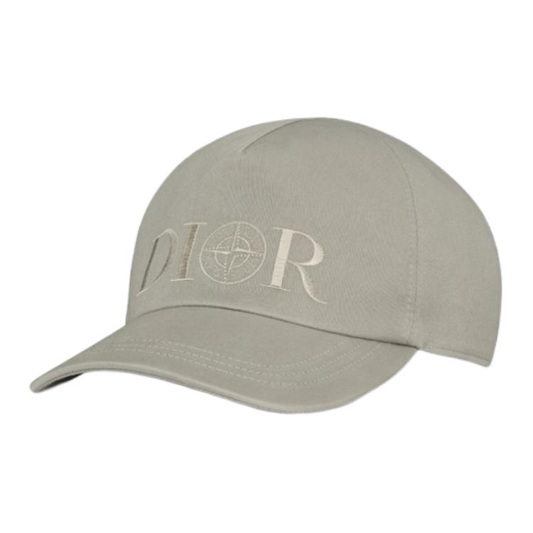 Order Topi Besbol Kapas Dior Logo Sulaman Beige Uniseks Gaya Pasangan 483C901G6144_C800