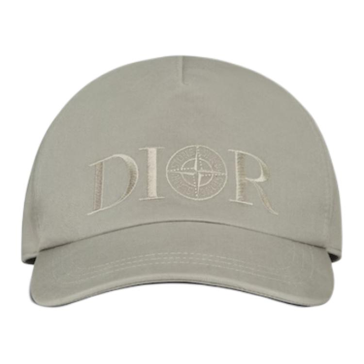 Lookbook Topi Besbol Kapas Dior Logo Sulaman Beige Uniseks Gaya Pasangan 483C901G6144_C800