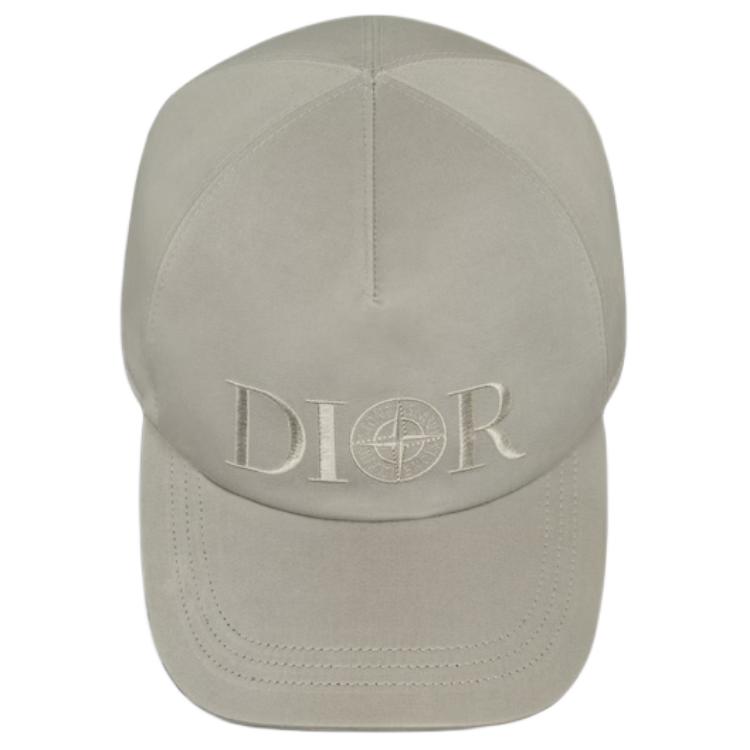 Shop Topi Besbol Kapas Dior Logo Sulaman Beige Uniseks Gaya Pasangan 483C901G6144_C800