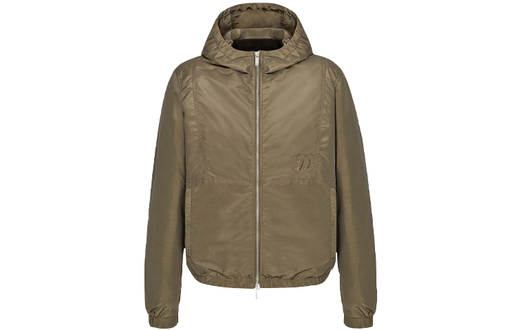 DIOR Embroidered Logo Hooded Jacket Green - Seasonal New Arrival. 013C402H5149-C100