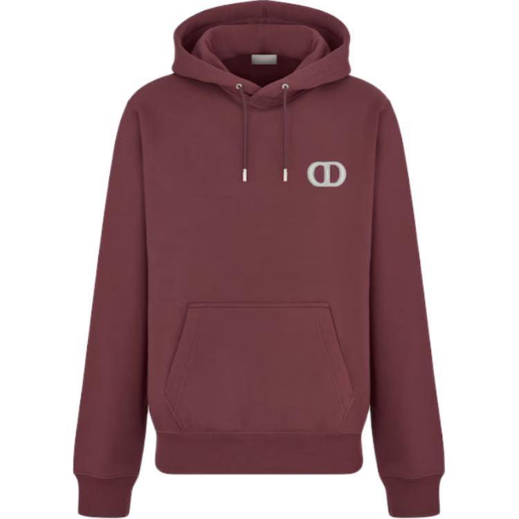 Dior Embroidered Logo Hoodie in Maroon 113J698A0531-C488
