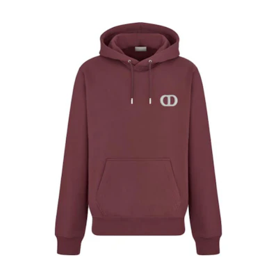 Dior Embroidered Logo Hoodie in Maroon 113J698A0531-C488