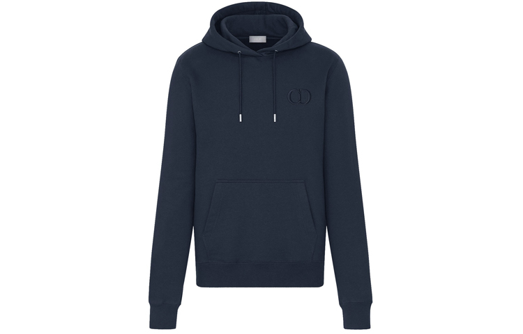 Dior Embroidered Logo Navy Blue Long Sleeve Sweatshirt for Men 113J698A0531-C585