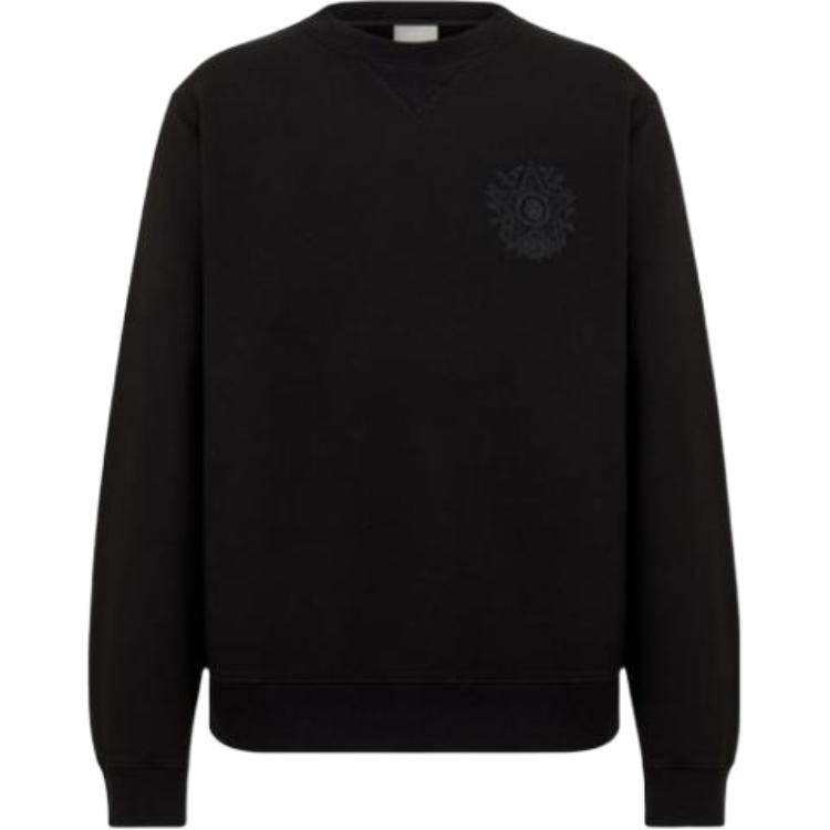 DIOR Embroidered Logo Pure Cotton Sweatshirt Black 243J693B0531-C989