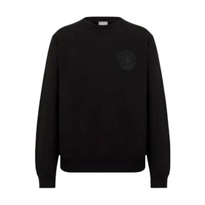 DIOR Embroidered Logo Pure Cotton Sweatshirt Black 243J693B0531-C989