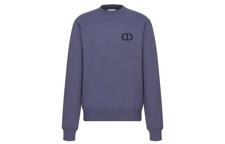 Dior Embroidered Logo Purple Pullover Long Sleeve Sweatshirt for Men 113J699A0531-C485