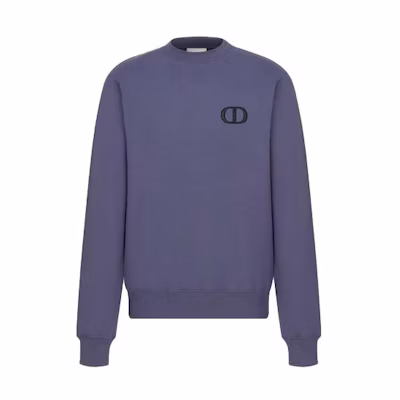 Dior Embroidered Logo Purple Pullover Long Sleeve Sweatshirt for Men 113J699A0531-C485