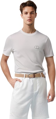 DIOR Embroidered Logo Short Sleeve T-Shirt White Tee. 013J600A0677-C080 Details for DIOR Embroidered Logo Short Sleeve T-Shirt White Tee. 013J600A0677-C080