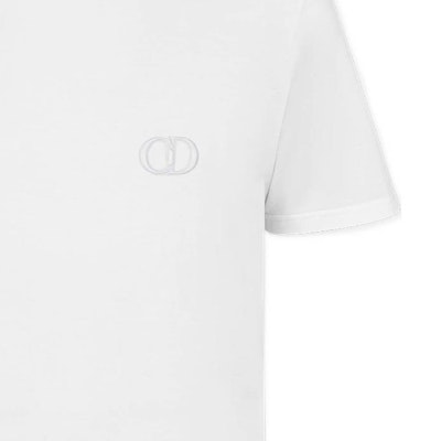 DIOR Embroidered Logo Short Sleeve T-Shirt White Tee. 013J600A0677-C080 1