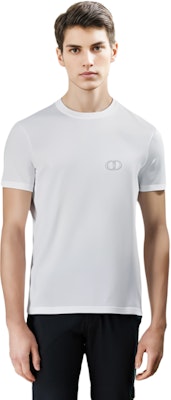 DIOR Embroidered Logo Short Sleeve T-Shirt White Tee. 013J600A0677-C080 2