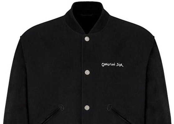 DIOR Jaket Varsity Sulaman Hitam Lengan Panjang 443L430A610-5C980 Details for DIOR Jaket Varsity Sulaman Hitam Lengan Panjang 443L430A610-5C980