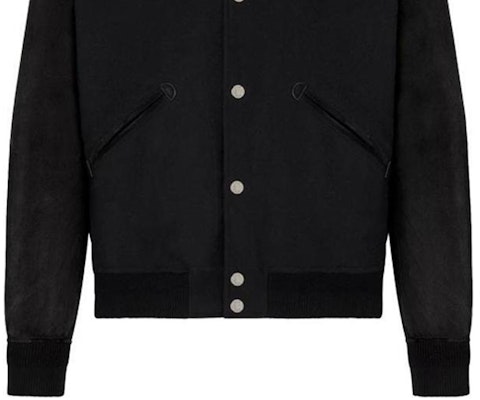 DIOR Jaket Varsity Sulaman Hitam Lengan Panjang 443L430A610-5C980 Sizing DIOR Jaket Varsity Sulaman Hitam Lengan Panjang 443L430A610-5C980