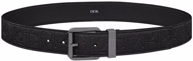 Order DIOR 雕刻設計皮帶 黑色 35CM 寬 4333RUFLG