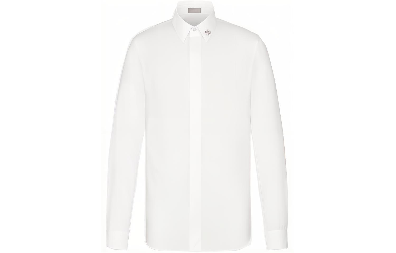 Order Camisa Blanca Dior Essentials con Bordado de Abeja y Diseño de Botón Único. 013C501F1581-C080