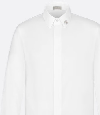 Camisa Blanca Dior Essentials con Bordado de Abeja y Diseño de Botón Único. 013C501F1581-C080 Sizing Camisa Blanca Dior Essentials con Bordado de Abeja y Diseño de Botón Único. 013C501F1581-C080