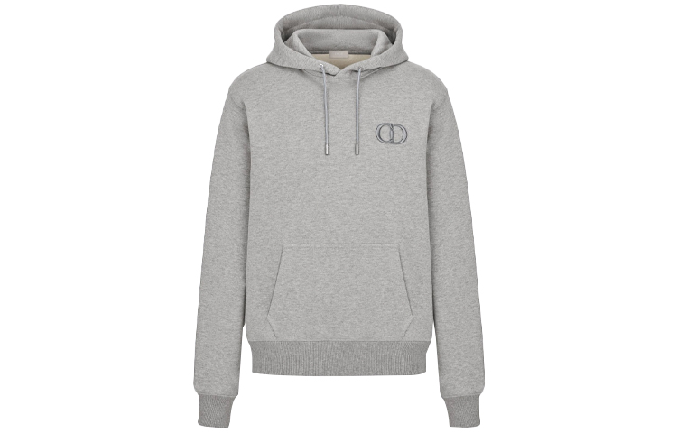 DIOR Essentials Grey Embroidered CD Icon Logo Hoodie 113J698A0531-C888 圖 2