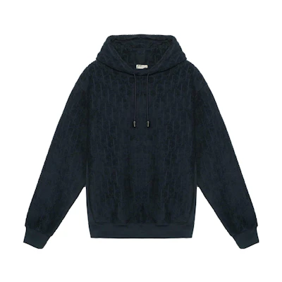 Dior Essentials Oversized Oblique Print Hoodie Navy Blue 113J631A0684-C540