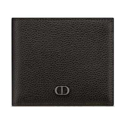 Dior Essentials Wallet Black Grained Calfskin with CD Icon Signature