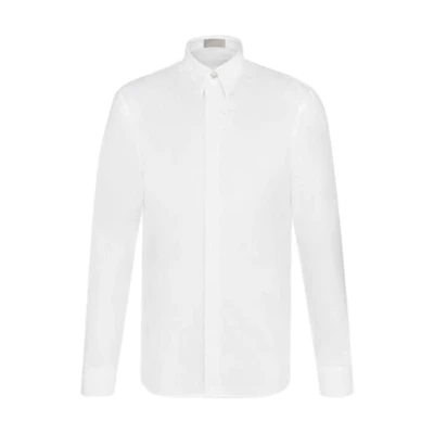 DIOR Essentials White Oblique Print Cotton Button-Up Shirt 013C502A4743-C080