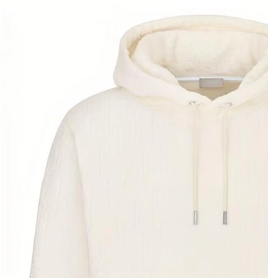 Dior Essentials 白色斜纹印花棉质连帽衫 113J631A0684-C020 Sizing Dior Essentials 白色斜纹印花棉质连帽衫 113J631A0684-C020