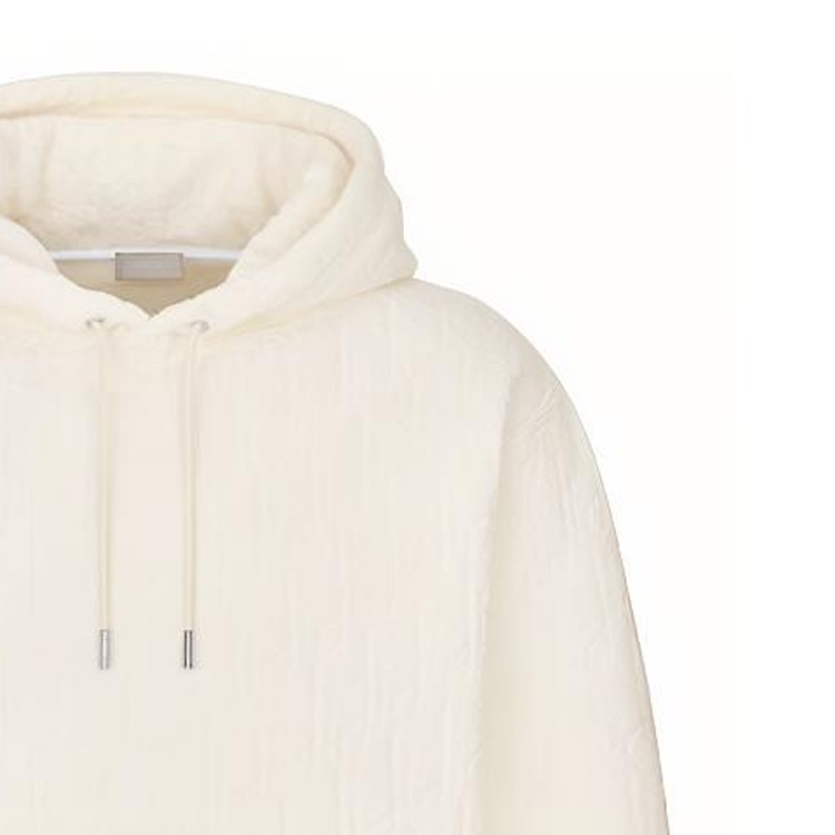 Cheap Dior Essentials 白色斜纹印花棉质连帽衫 113J631A0684-C020