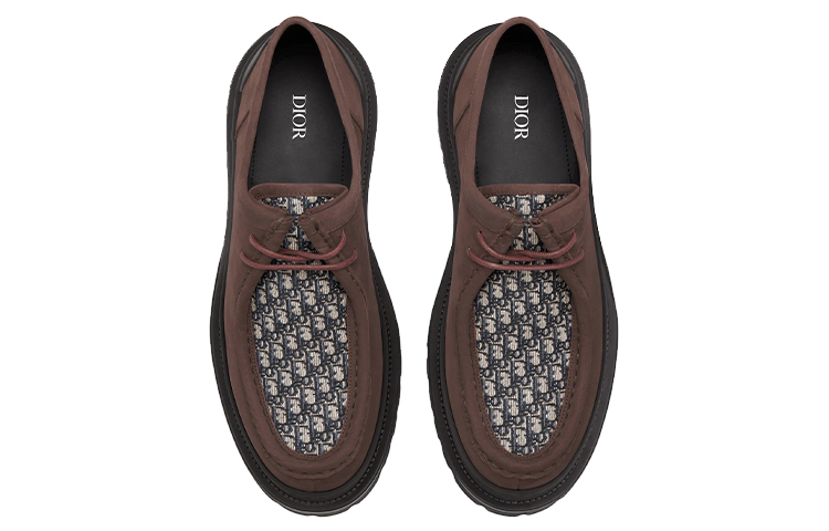 Lookbook Dior迪奧 Dior Explorer 皮革 拼接簡約繫帶 休閒皮鞋 男款 棕色