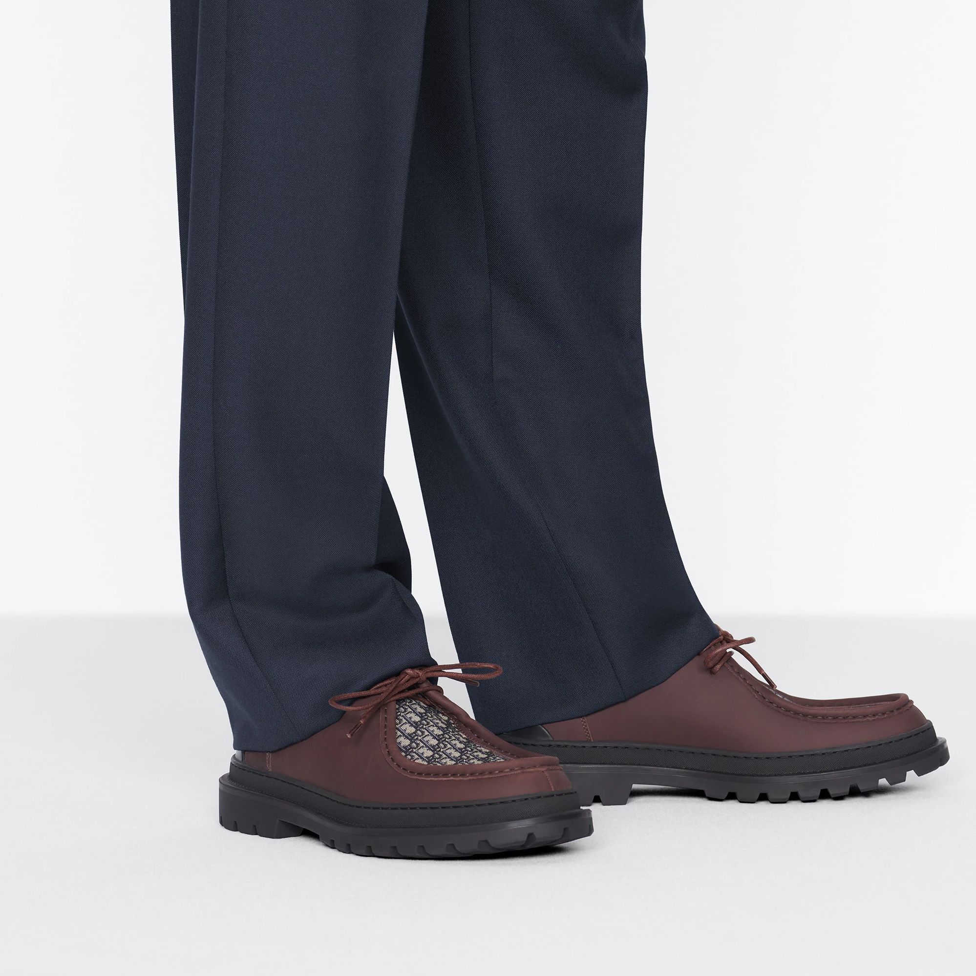 Details for Dior迪奧 Dior Explorer 皮革 拼接簡約繫帶 休閒皮鞋 男款 棕色