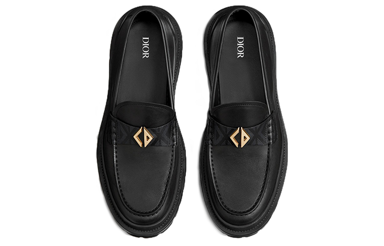 Shop 迪奥探险者乐福鞋 '黑色CD钻石' 3LO126ZSC_H971