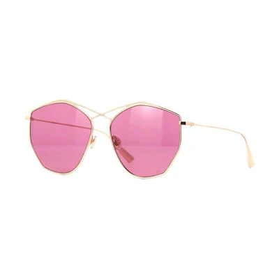 Dior Fashion Metallic Oversized Polygon Sunglasses in Rose Red. STELLAIRE4-DDBU1