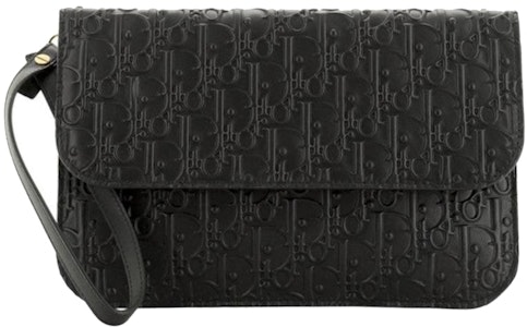 Dior 黑色浮雕字母Oblique手拿包 Buy Dior 黑色浮雕字母Oblique手拿包