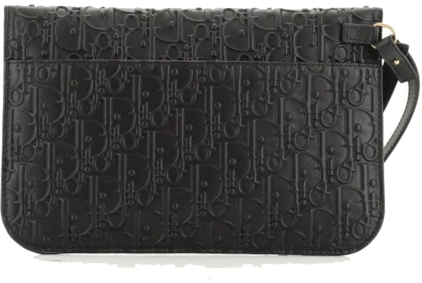 Dior Flap Clutch Oblique Embossed Black Order Dior Flap Clutch Oblique Embossed Black