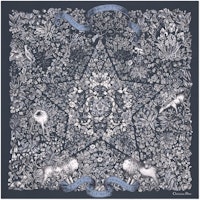 DIOR Floral Embellished Silk Scarf Blue Unisex Couple Style 51STE090I607502 DIOR Floral Embellished Silk Scarf Blue Unisex Couple Style 51STE090I607502