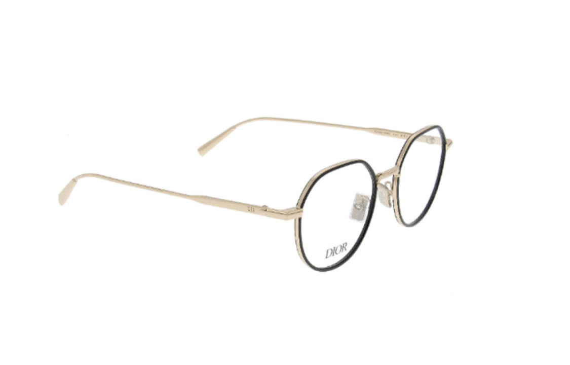 DIOR Full-Rim Lightweight Gold Irregular Shape Optical Glasses for Men. DIORBLACKSUITOR3U
