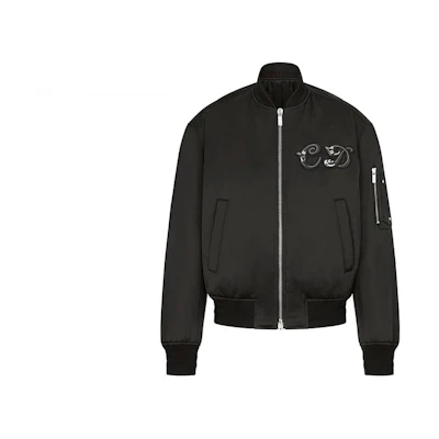 DIOR FW21 Black Solid Letter Zip Baseball Collar Jacket 943C439H5124-C989