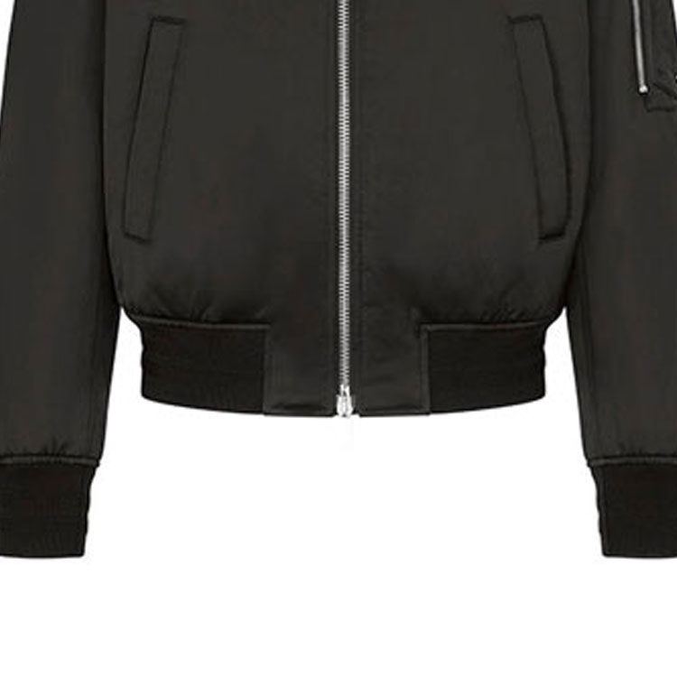 Cheap Chaqueta DIOR FW21 Negra con Cremallera y Cuello Béisbol. 943C439H5124-C989