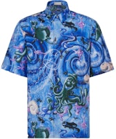 DIOR FW21 Blue Jacquard Casual Short-Sleeve Shirt. 033C508A5196-C586 DIOR FW21 Blue Jacquard Casual Short-Sleeve Shirt. 033C508A5196-C586