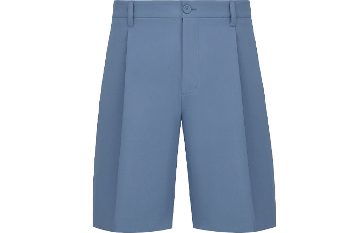 DIOR FW21 Blue Satin Twill Solid Color Shorts 193C161A4451-C535