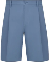 DIOR FW21 Blue Satin Twill Solid Color Shorts 193C161A4451-C535 DIOR FW21 Blue Satin Twill Solid Color Shorts 193C161A4451-C535