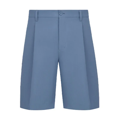 DIOR FW21 Blue Satin Twill Solid Color Shorts 193C161A4451-C535